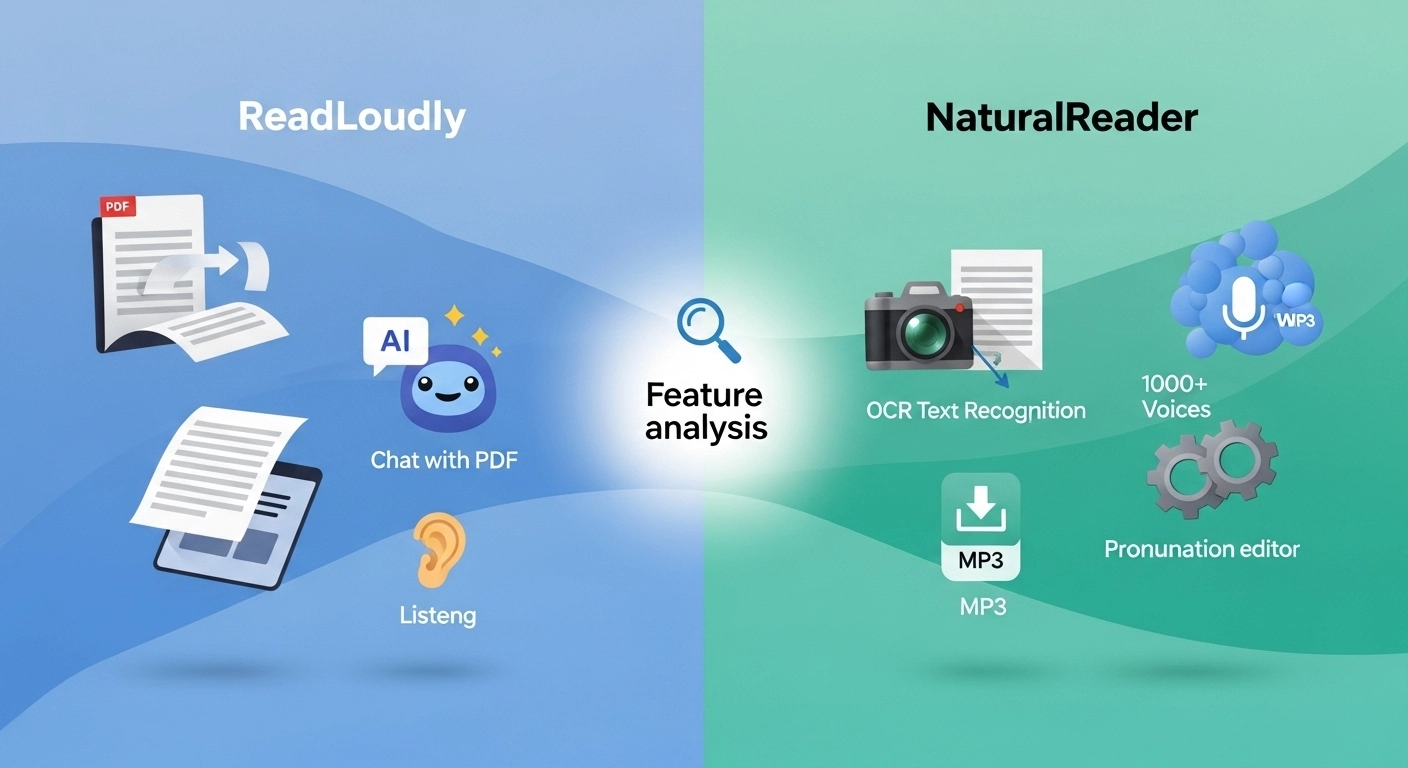 ReadLoudly vs NaturalReader feature comparison 2026