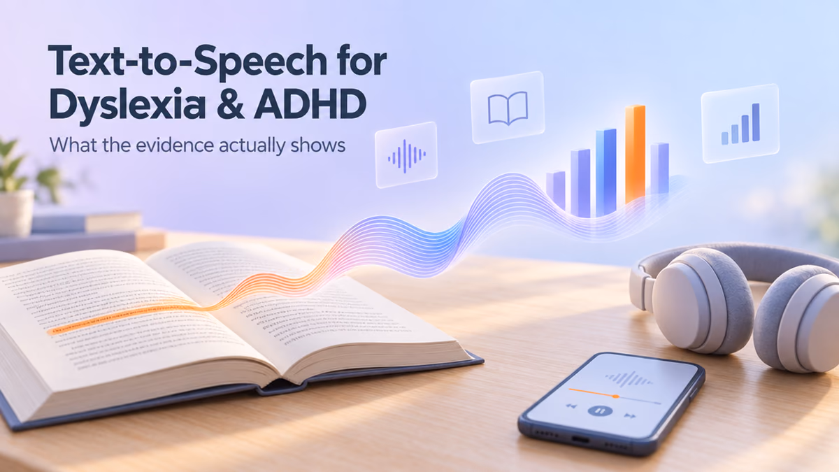 Text-to-Speech for Dyslexia and ADHD: What the Evidence Actually Shows